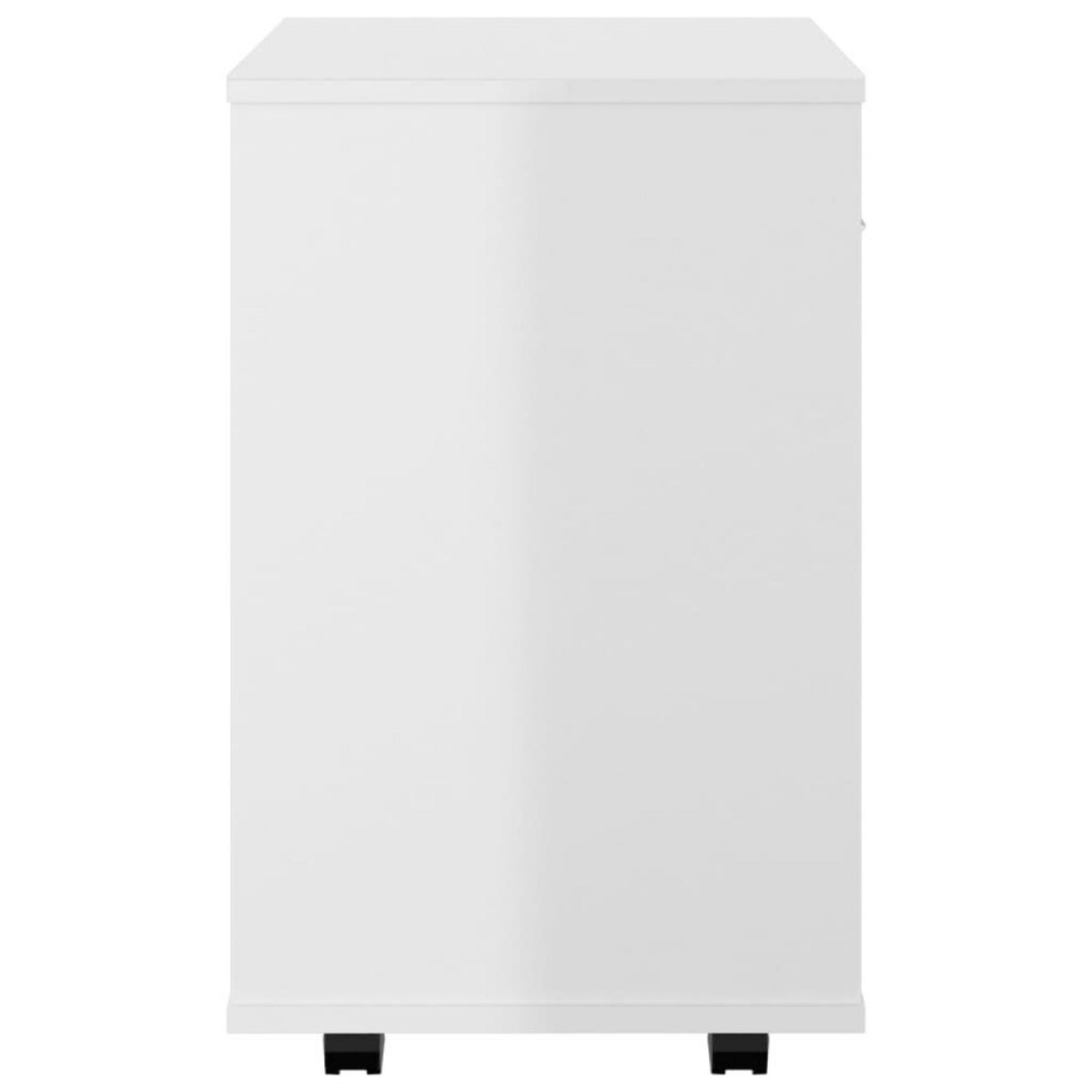 VIDAXL Armoire a roulettes Blanc brillant 46x36x59cm Bois d'ingenierie