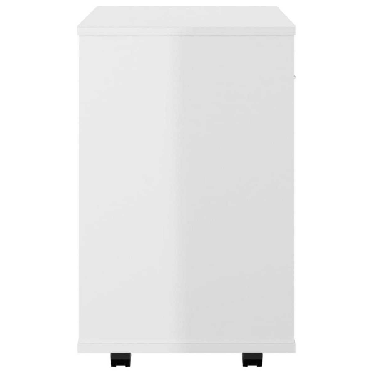 VIDAXL Armoire a roulettes Blanc brillant 46x36x59cm Bois d'ingenierie