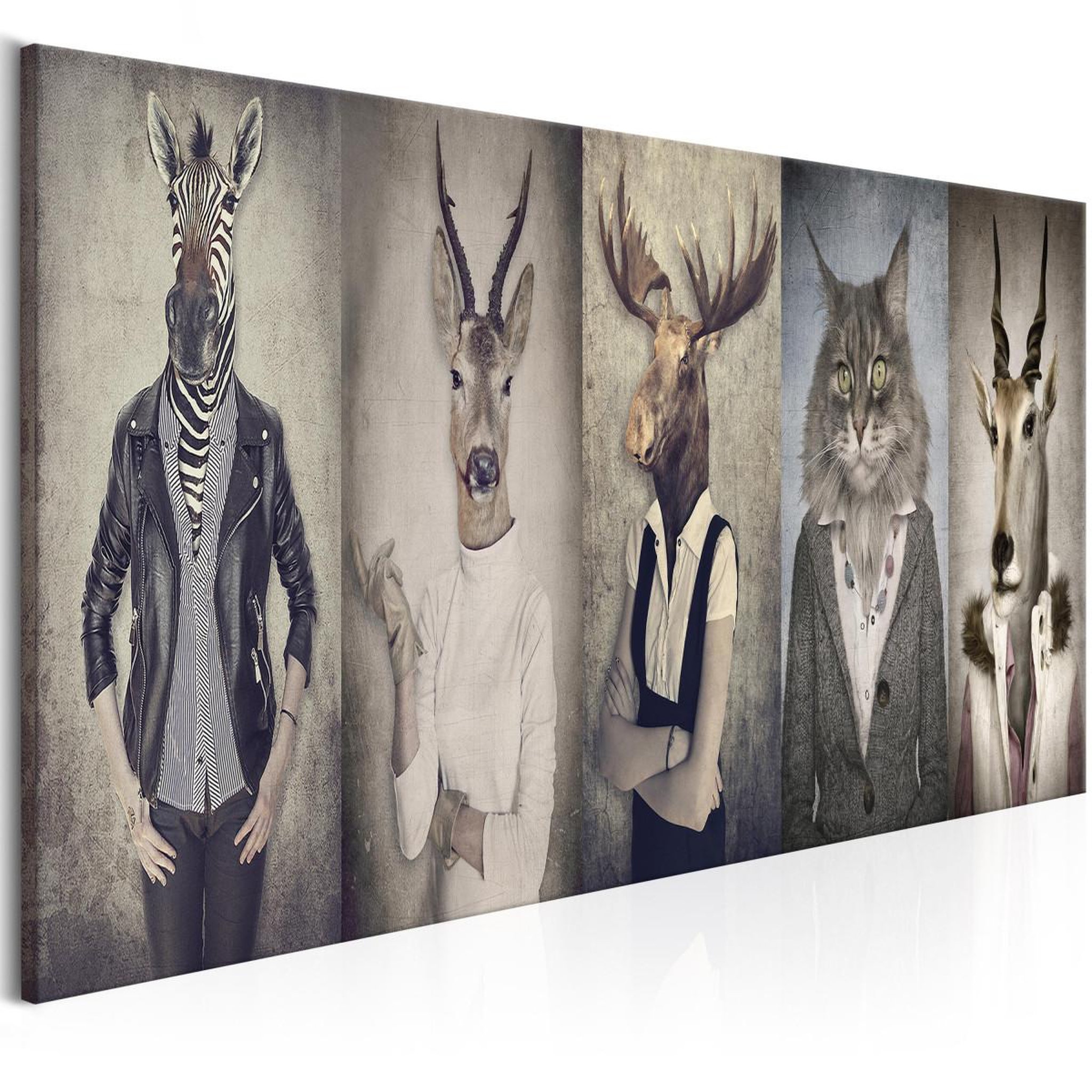 Paris Prix Tableau imprimé  animal masks. Coloris disponibles : Multicolore
