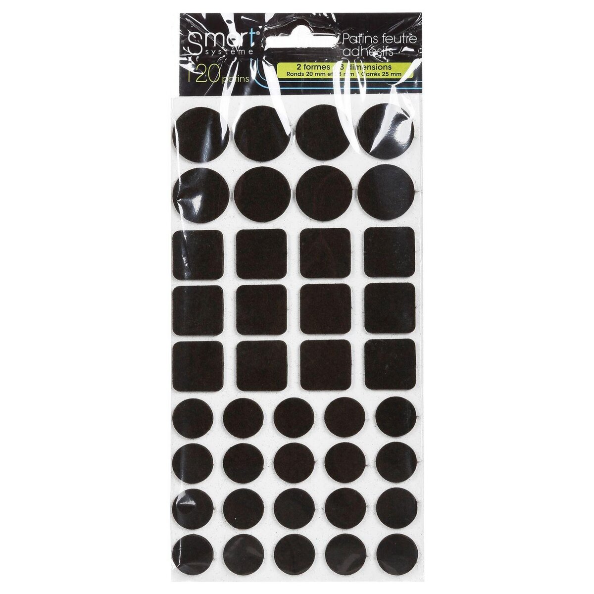 FIVE Planche 120 patins en feutre adhésifs - Marron