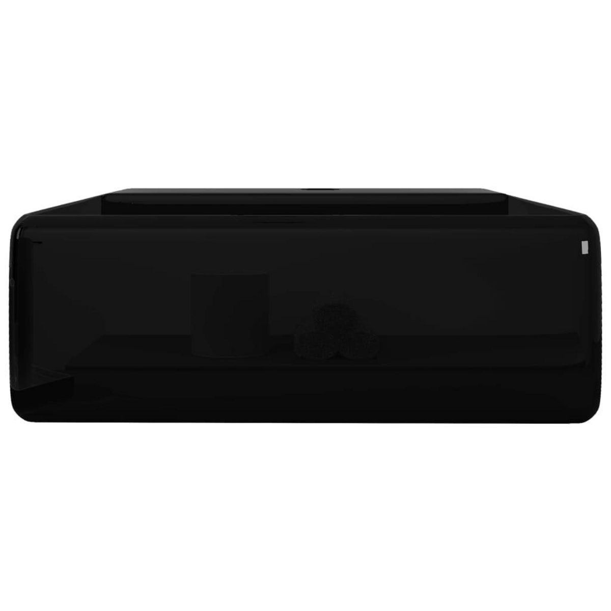 VIDAXL Robinet de lavabo salle de bain ceramique/trou trop-plein carre noir