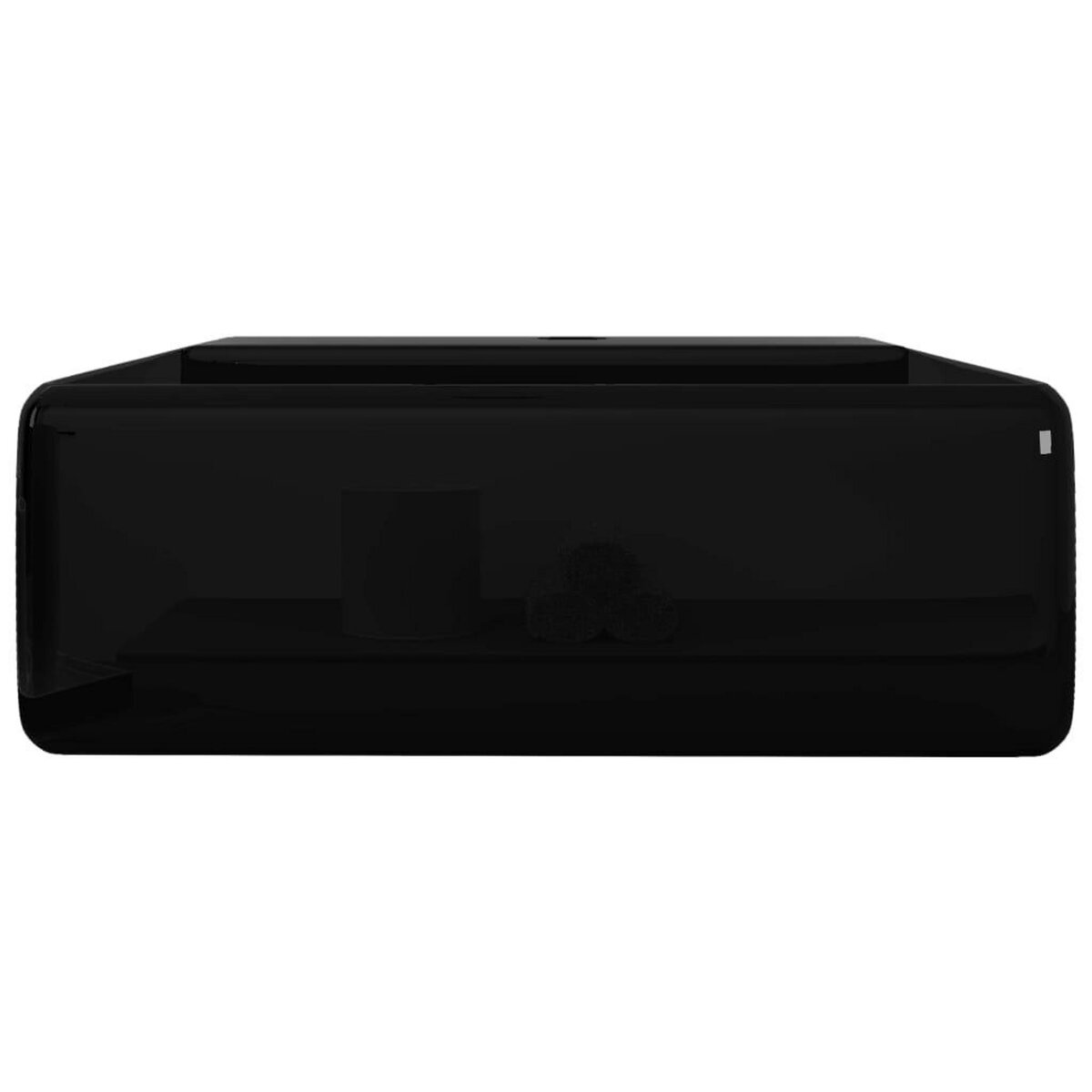 VIDAXL Robinet de lavabo salle de bain ceramique/trou trop-plein carre noir