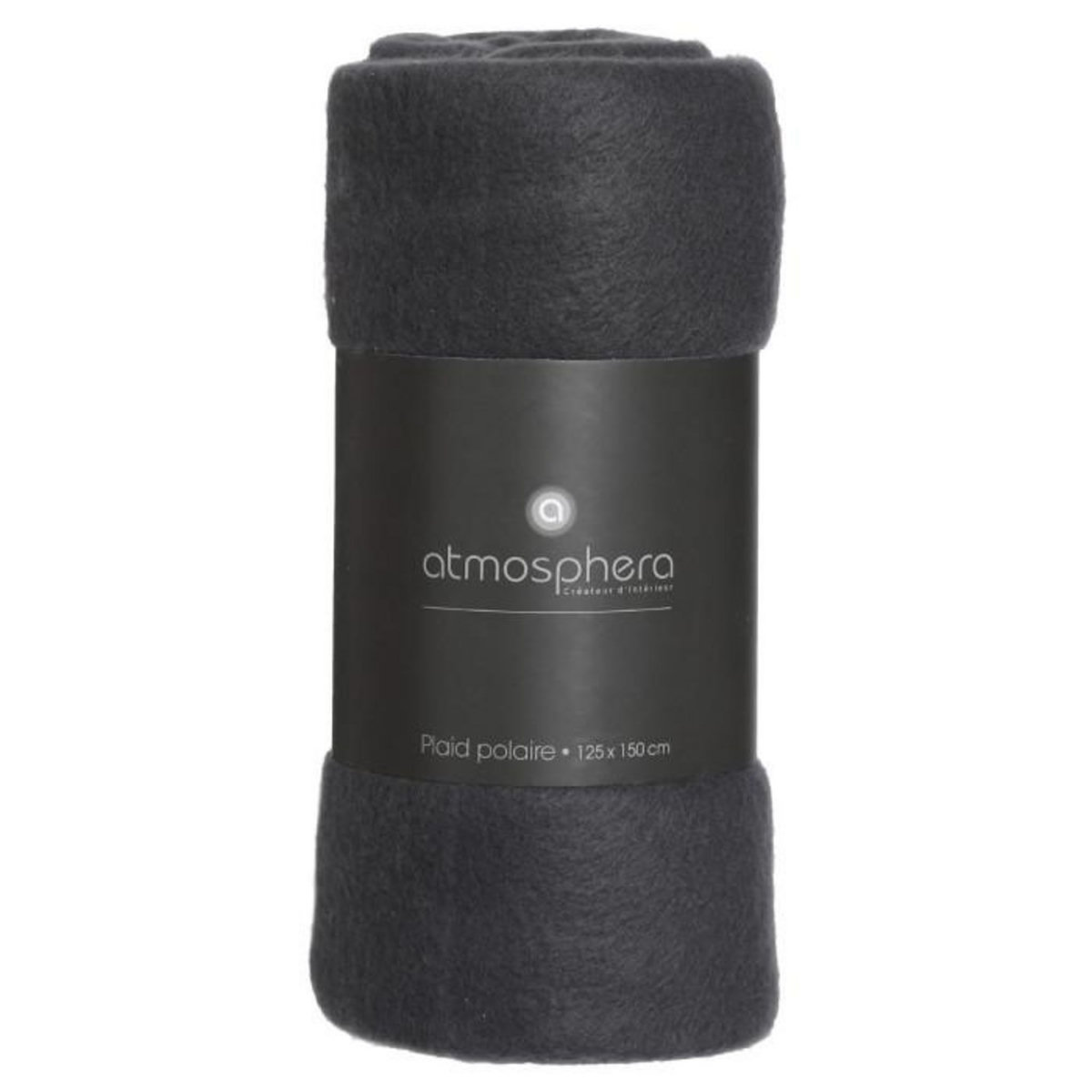 ATMOSPHERA Plaid Polaire  Jeremy  125x150cm Gris Foncé
