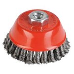 KREATOR Brosse métallique rotative soucoupe Ø 75 mm fils torsadés en acier pour meuleuse