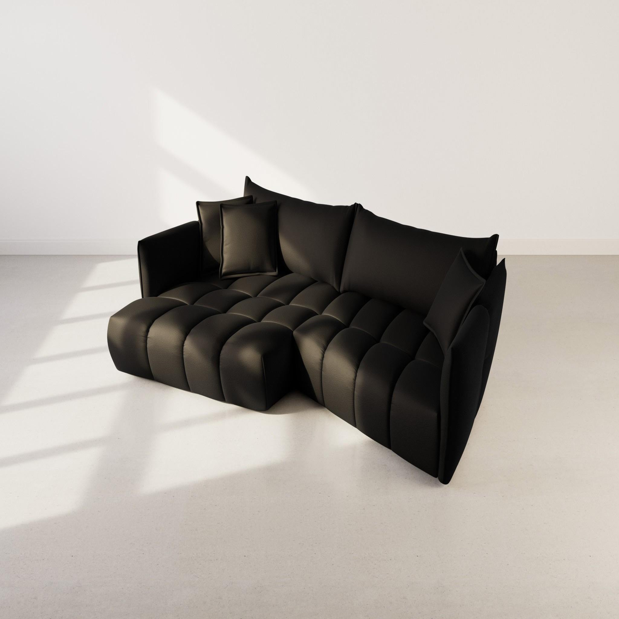 Voir la diapositive 3 : LISA DESIGN Cassiopee - canapé d'angle gauche 4 places en tissu texturé