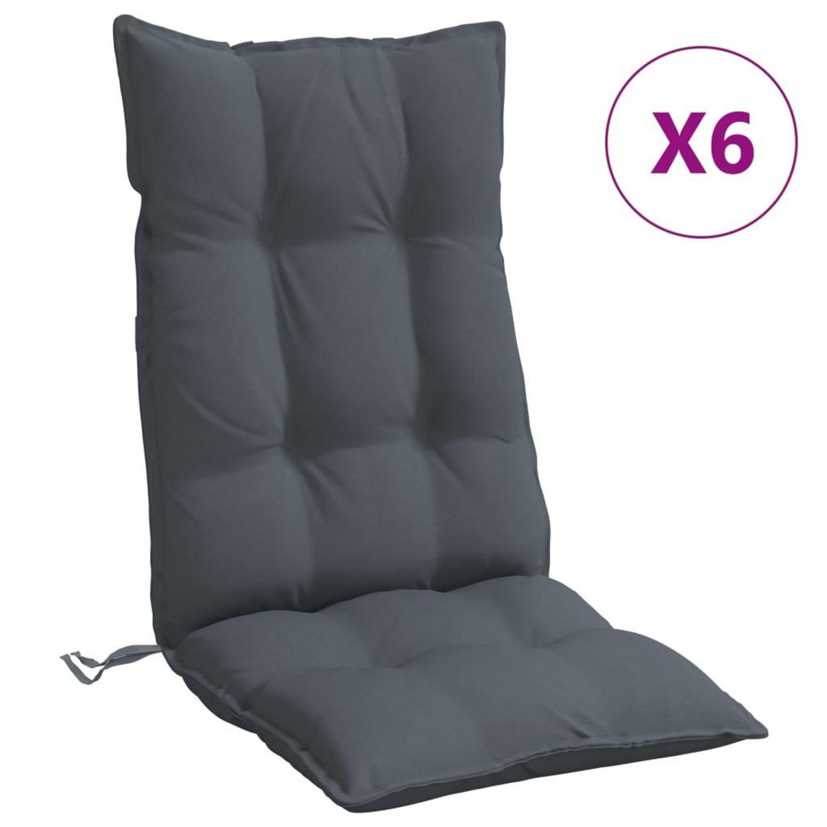 VIDAXL Coussins de chaise a dossier haut lot de 6 anthracite