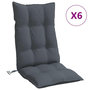 Voir la diapositive 2 : VIDAXL Coussins de chaise a dossier haut lot de 6 anthracite
