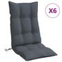 Voir la diapositive 2 : VIDAXL Coussins de chaise a dossier haut lot de 6 anthracite
