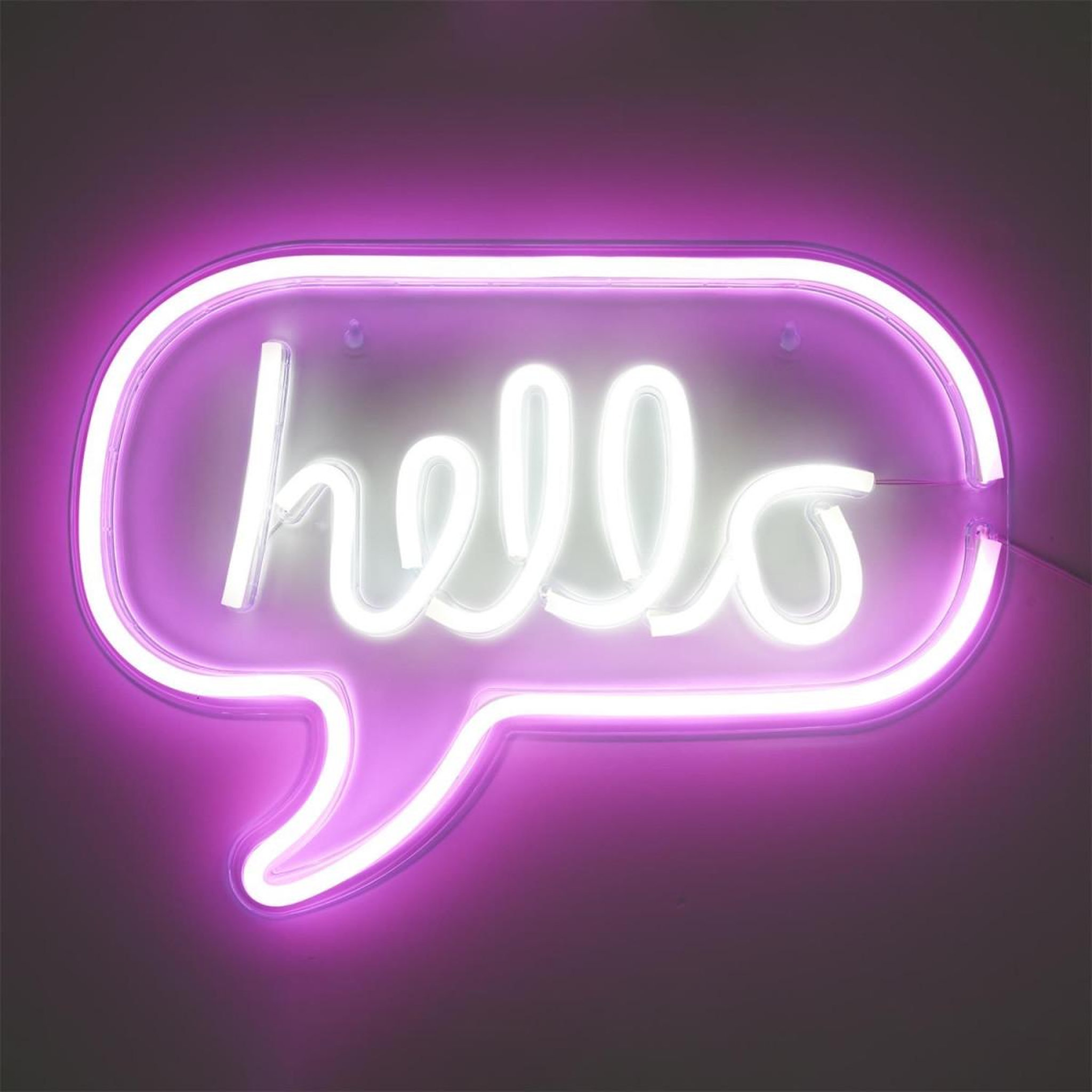 Voir la diapositive 2 : The Home Deco Factory Lampe design néon  hello  43cm blanc