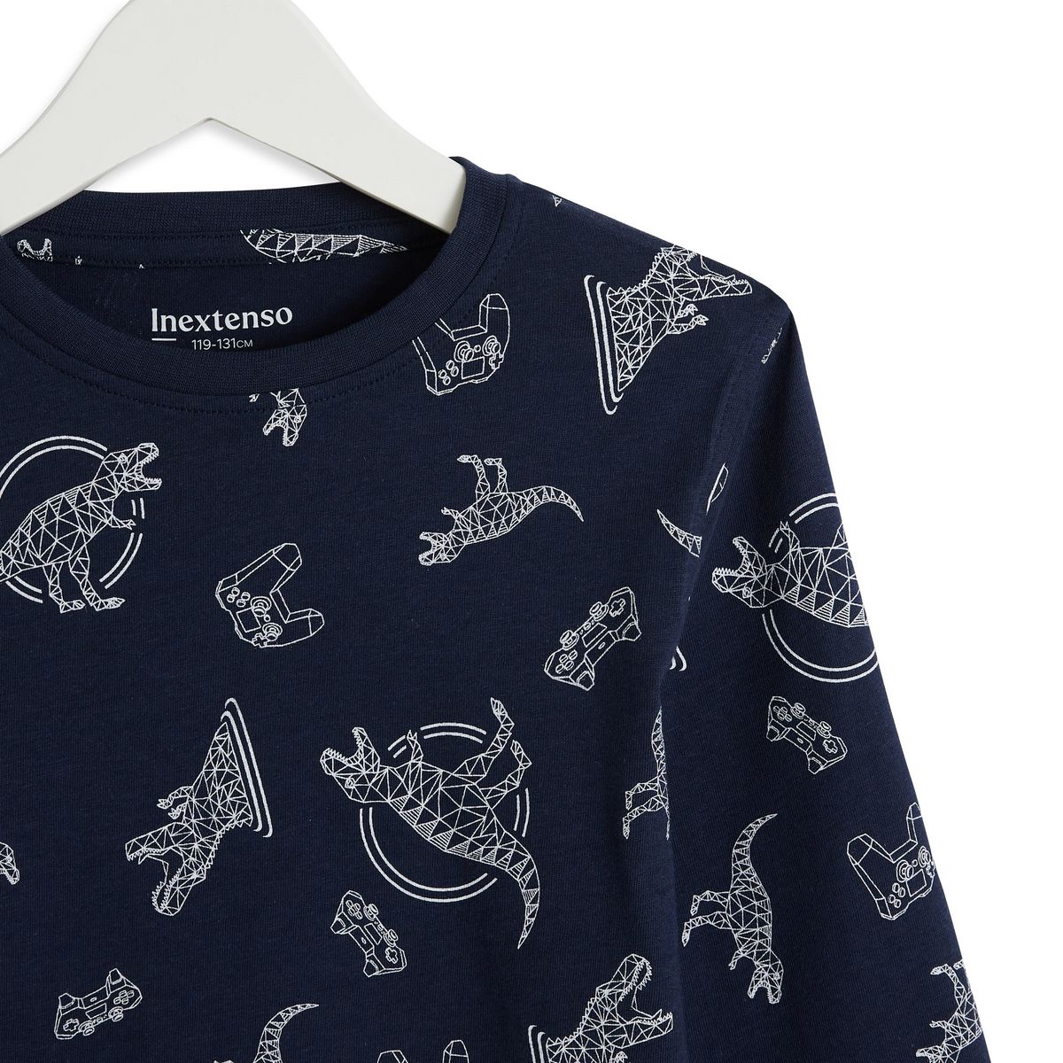 INEXTENSO T-shirt manches longues bleu marine garçon en coton 