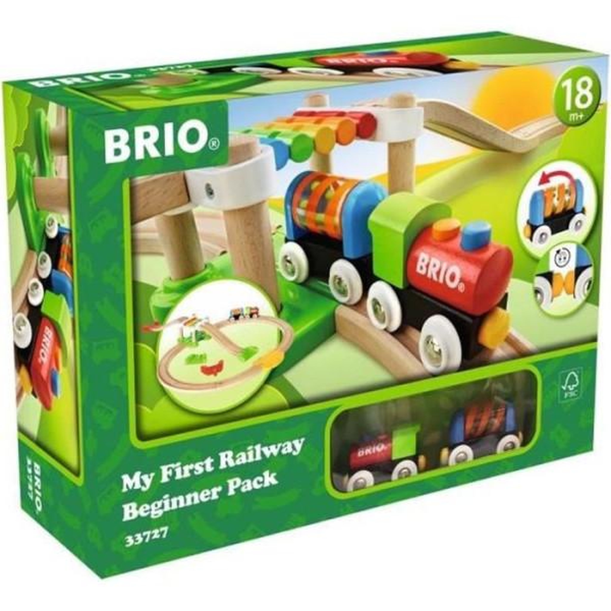 Brio Circuit de train en bois brio mon premier circuit de découverte - coffret 18 pieces - des 18 mois