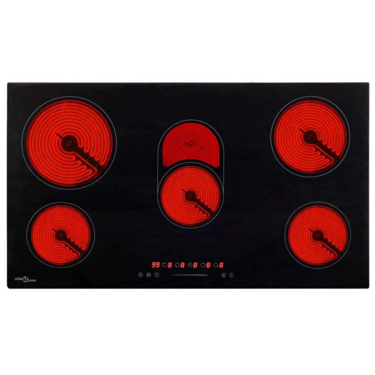 VIDAXL Plaque de cuisson Céramique 5 brûleurs Contrôle tactile 8500 W