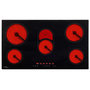 Voir la diapositive 2 : VIDAXL Plaque de cuisson Céramique 5 brûleurs Contrôle tactile 8500 W