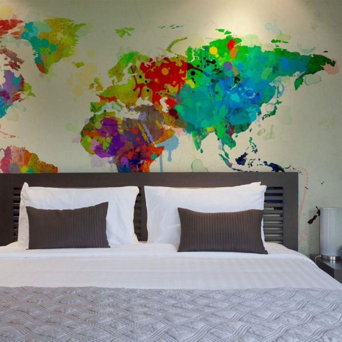 Paris Prix Papier Peint  Paint Splashes Map of the World