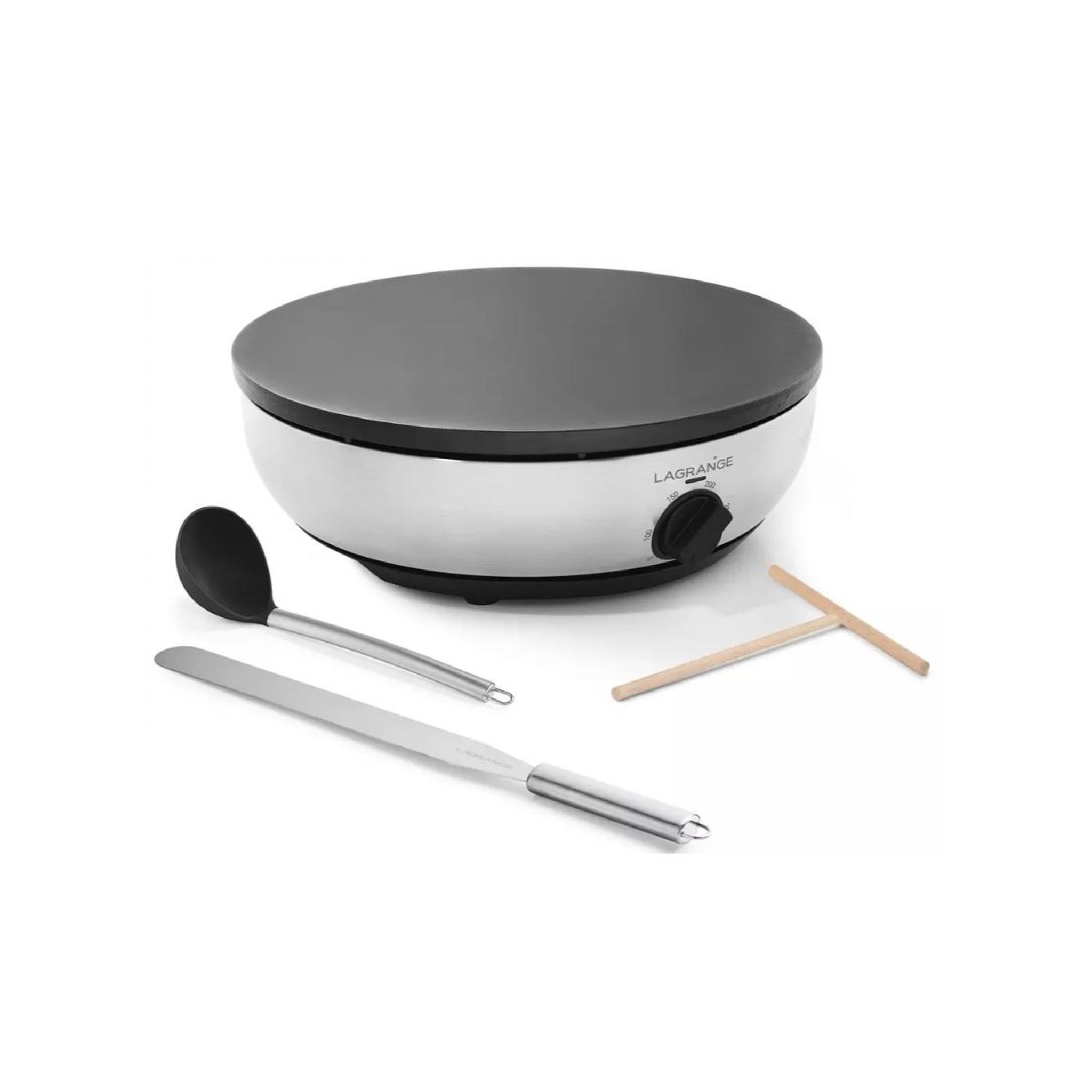 Voir la diapositive 2 : LAGRANGE Crêpière fonte 40cm 3000w inox - 209003