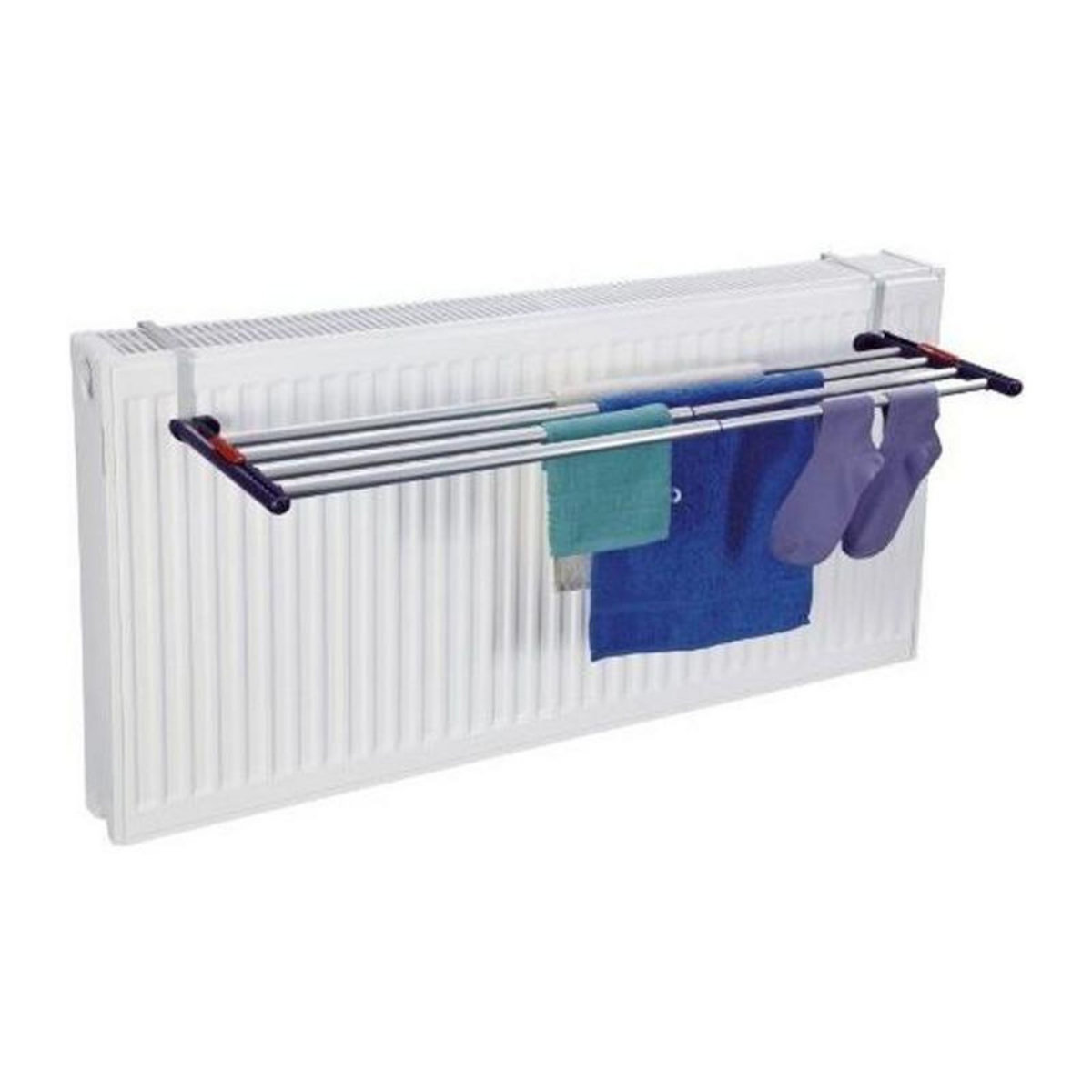 Leifheit LEIFHEIT 81413 sechoir a suspendre Quartett 42 Sechoir mural reglable extensible et compact en aluminium, interieur et exterieur