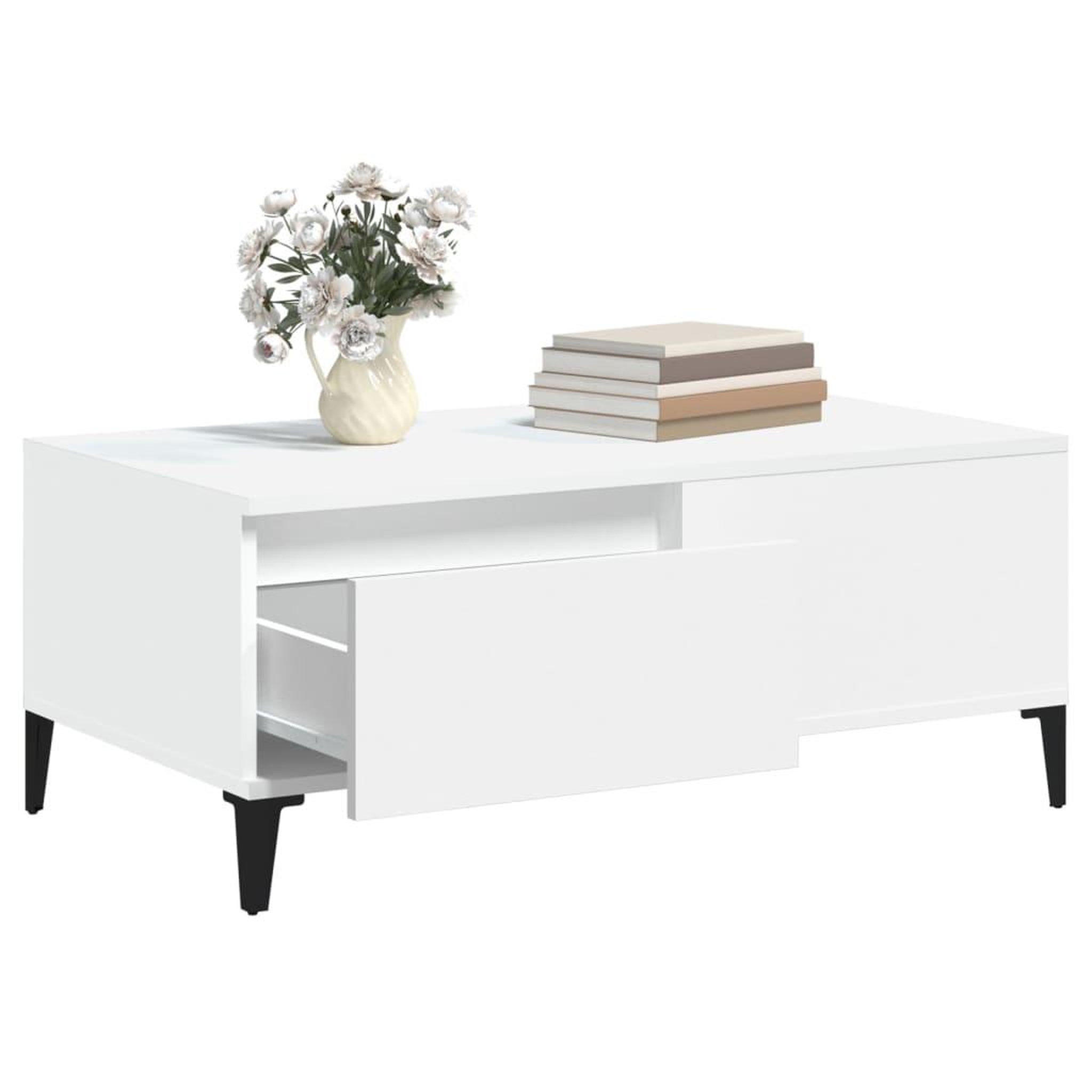 Voir la diapositive 5 : VIDAXL Table basse Blanc 90x50x36,5 cm Bois d'ingenierie