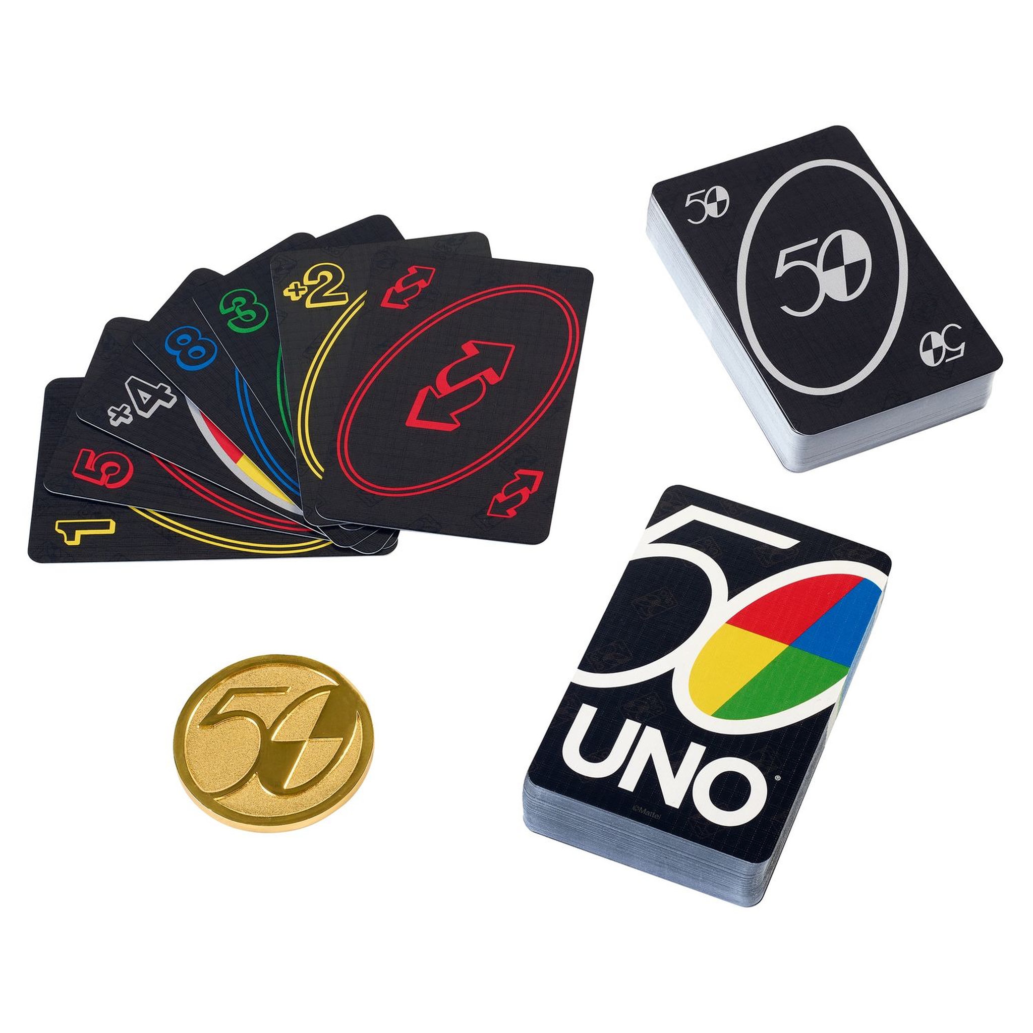 Voir la diapositive 7 : MATTEL Mattel Games - Uno 50ème Premium - Jeu de cartes Famille