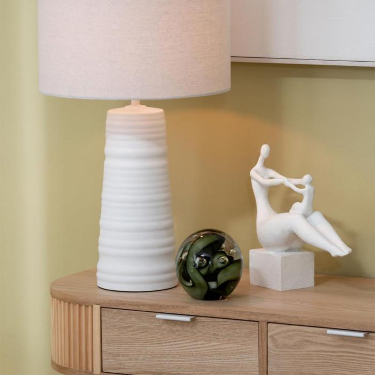 Paris Prix Statuette Maman Avec Enfant  Moderne  29cm Blanc