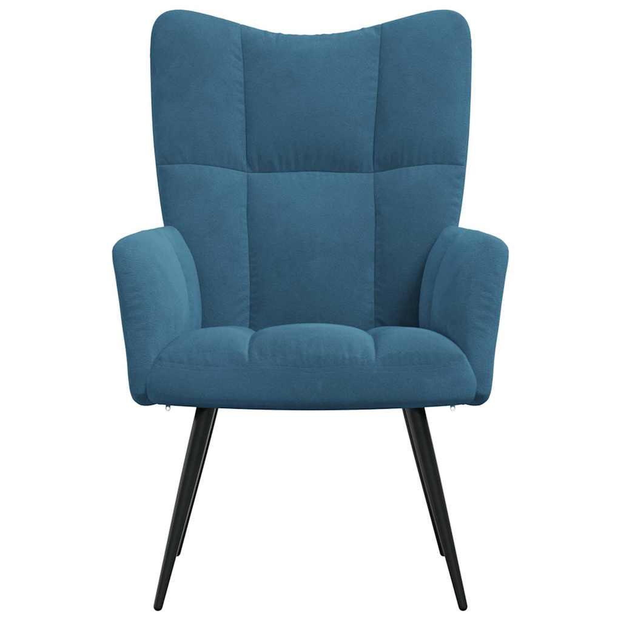 Voir la diapositive 3 : VIDAXL Chaise de relaxation Bleu Velours