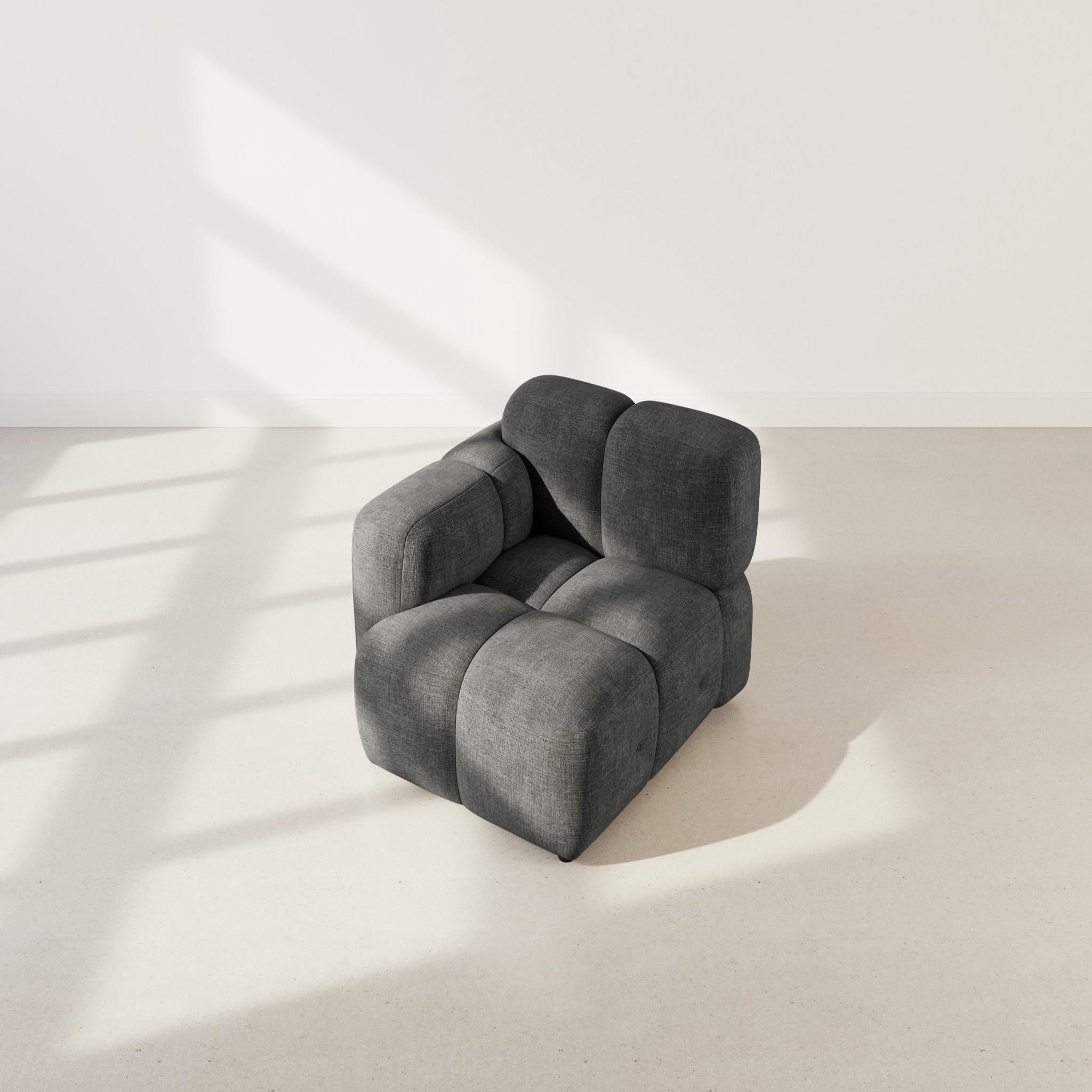 Voir la diapositive 3 : LISA DESIGN Grace - module d'assise gauche en velours texturé