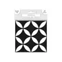 SUD TRADING 6 Stickers carreaux de ciment - 15 x 15 cm - Motif géométrique Noir et blanc