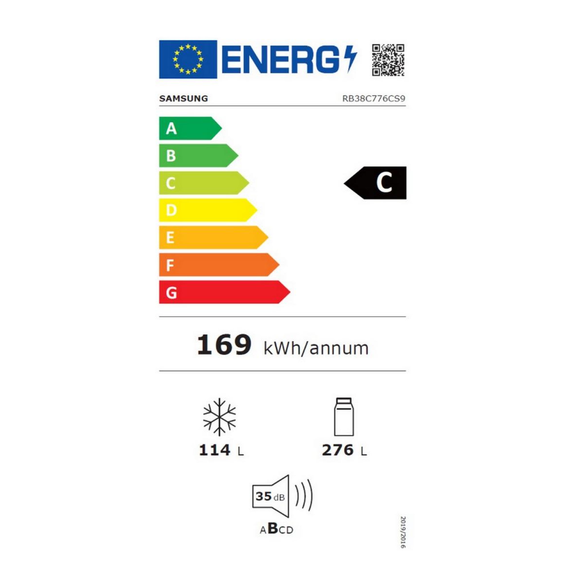 Voir la diapositive 2 : Samsung Réfrigérateur combiné 60cm 390l ventilé inox - RB38C776CS9