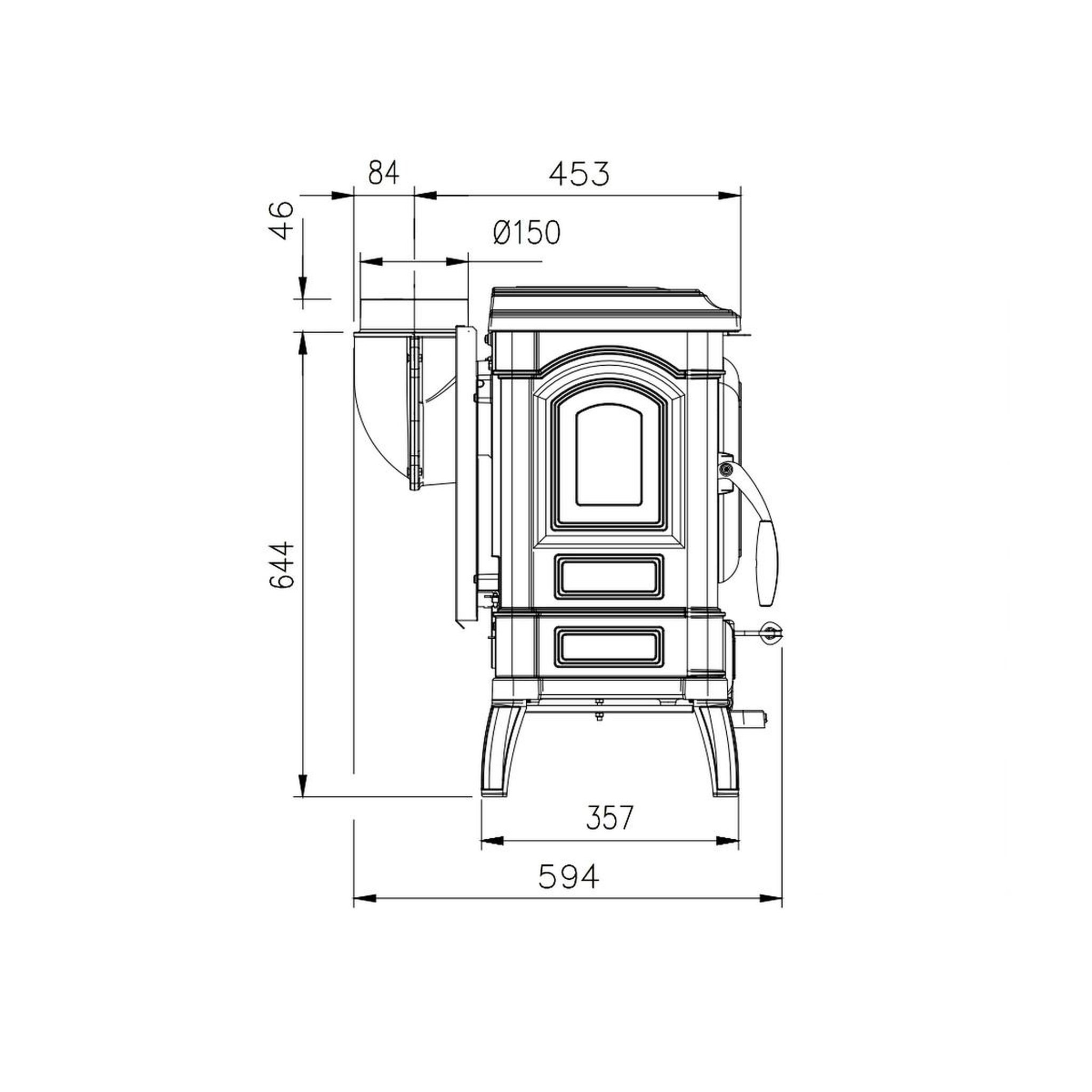 Voir la diapositive 4 : NORDICA EXTRAFLAME Poêle à bois 7.7kw noir - isettalean