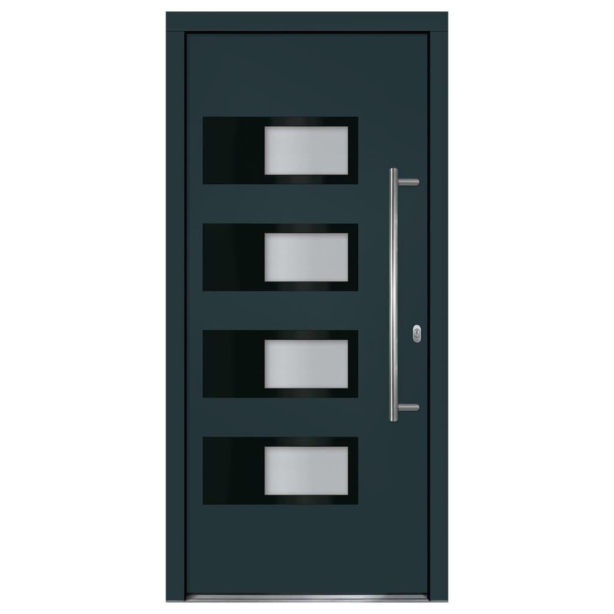 Voir la diapositive 4 : VIDAXL Porte d'entree Anthracite 100x210 cm Aluminium et PVC