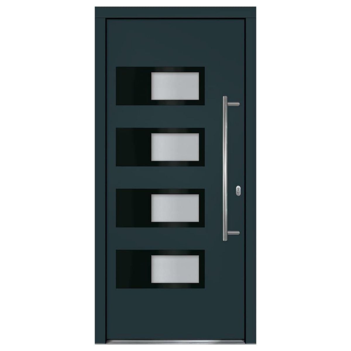VIDAXL Porte d'entree Anthracite 100x210 cm Aluminium et PVC