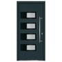 Voir la diapositive 4 : VIDAXL Porte d'entree Anthracite 100x210 cm Aluminium et PVC
