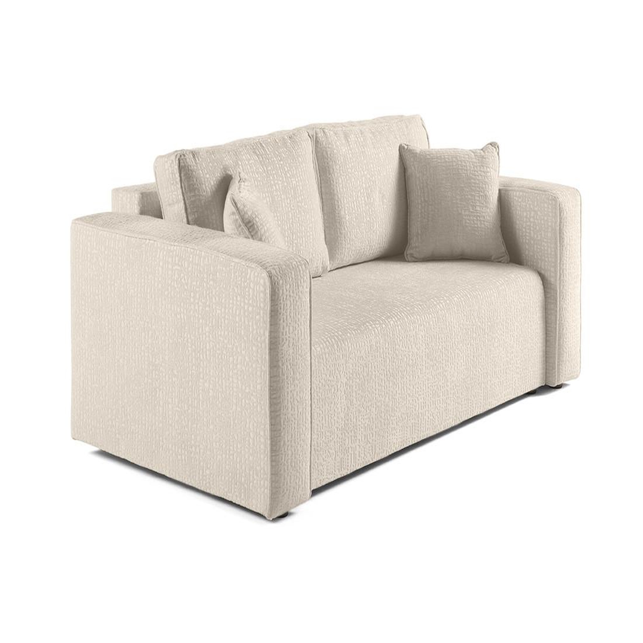 Voir la diapositive 3 : BEST MOBILIER Topaze - canapé droit 2 places - en tissu velours relief