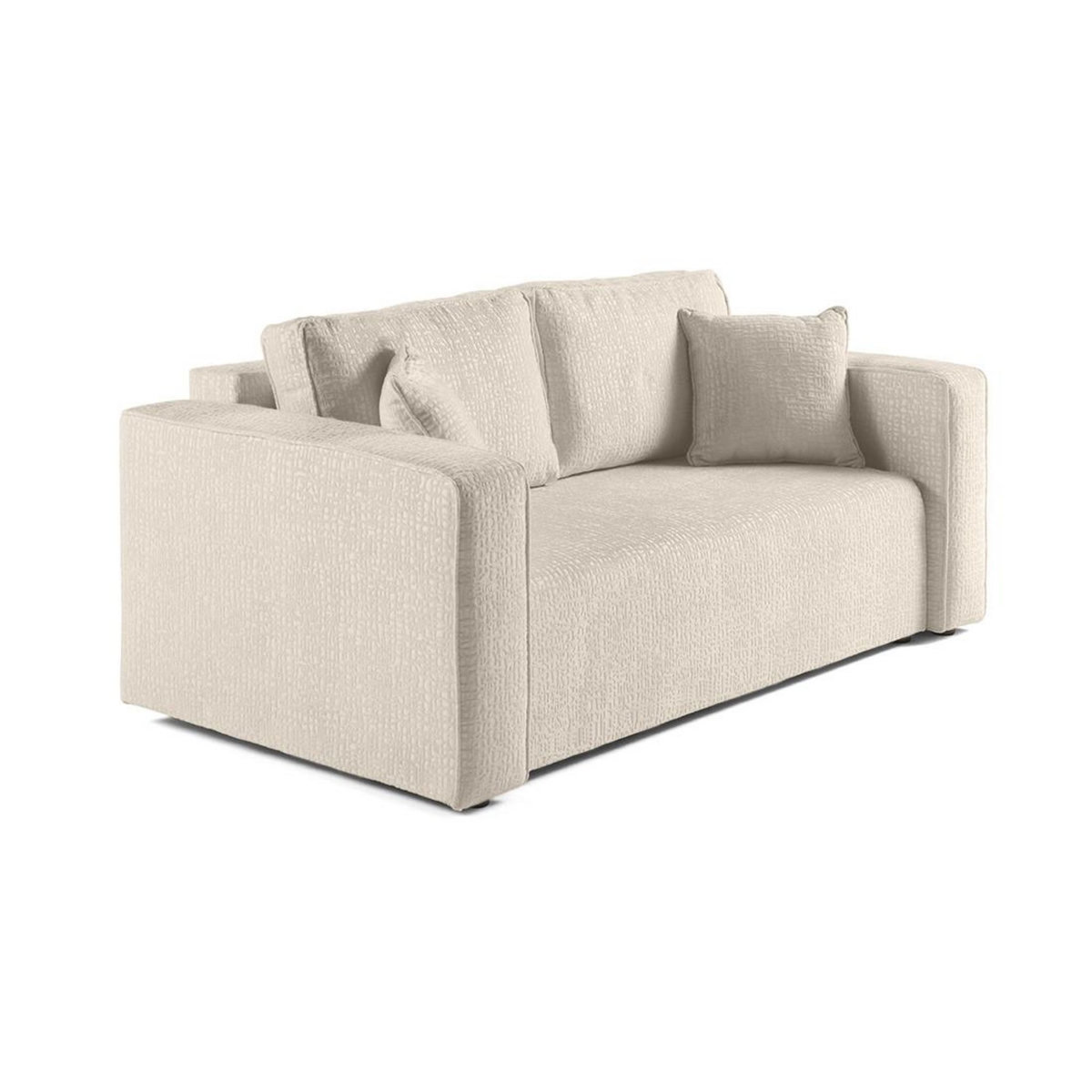 BEST MOBILIER Topaze - canapé droit 2 places - en tissu velours relief