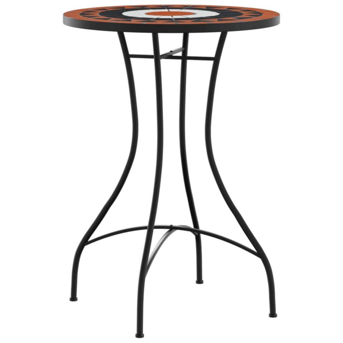 VIDAXL Table de bistro mosaïque terre cuite blanc Ø50x70 cm ceramique
