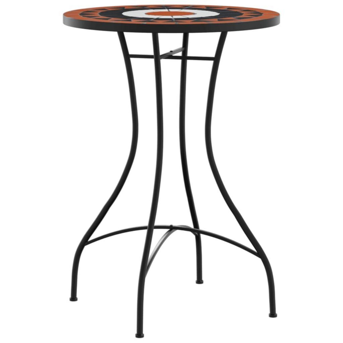 VIDAXL Table de bistro mosaïque terre cuite blanc Ø50x70 cm ceramique