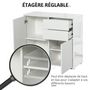 Voir la diapositive 5 : HOMCOM Commode buffet meuble de rangement 2 tiroirs 2 portes avec étagère 79 x 36 x 74 cm blanc