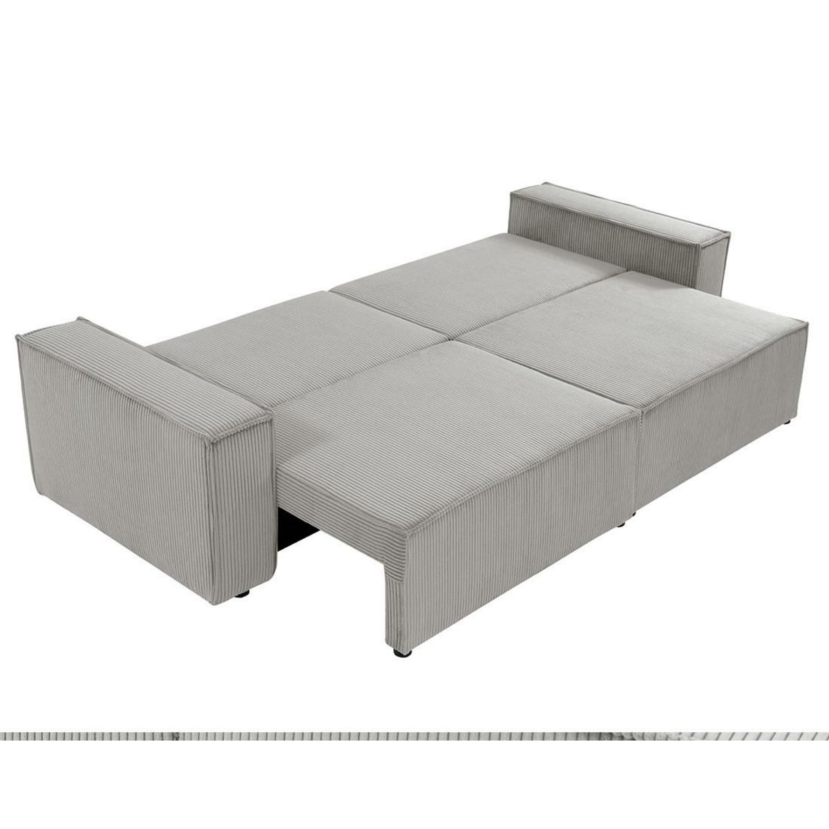 BEST MOBILIER Cezanne - canapé droit 3 places convertible avec coffre en velours côtelé