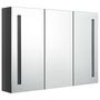 Voir la diapositive 2 : VIDAXL Armoire de salle de bain a miroir LED 89x14x62 cm Gris brillant