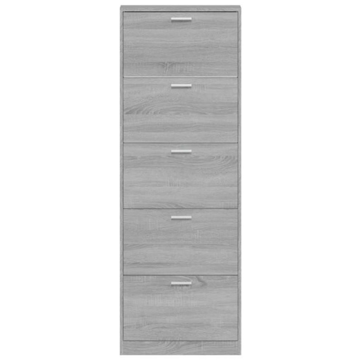 VIDAXL Armoire à chaussures Sonoma gris 59x17x169 cm Bois d ingénierie