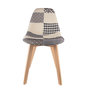 Voir la diapositive 2 : The Home Deco Factory Chaise scandinave Patchwork - H. 85 cm - Noir et blanc