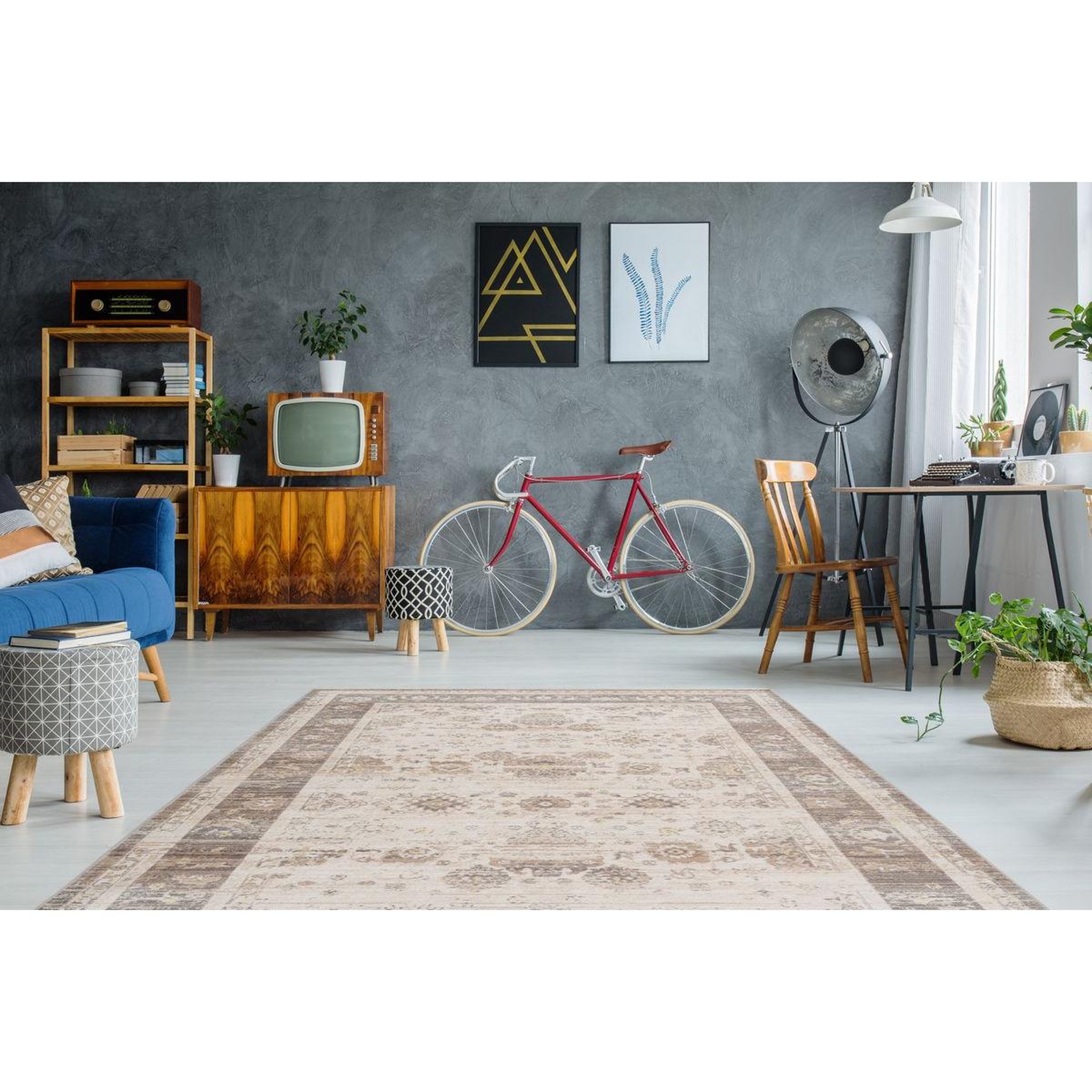 Voir la diapositive 2 : Paris Prix Tapis vintage à franges  baroque x  beige