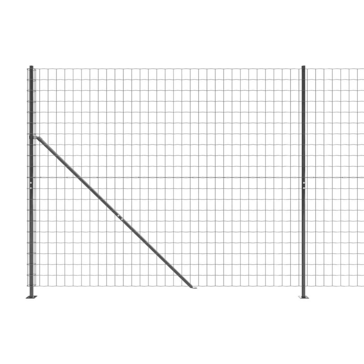 VIDAXL Cloture en treillis metallique avec bride anthracite 1,4x25 m