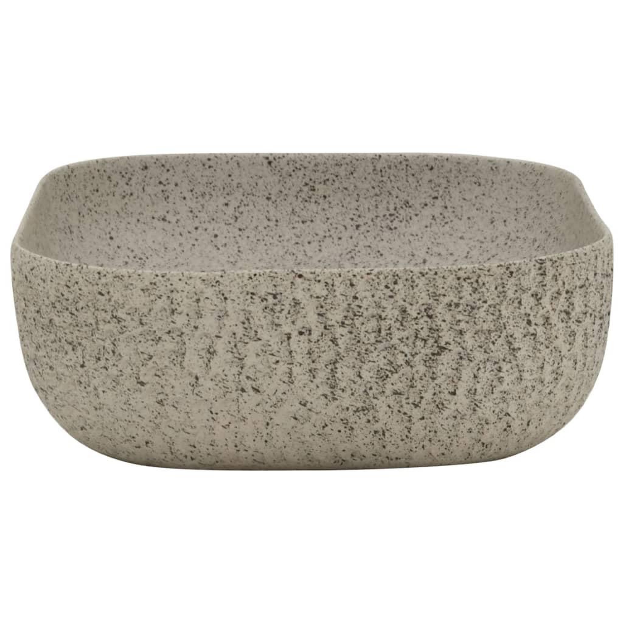 Voir la diapositive 5 : VIDAXL Vasque a poser gris rectangulaire 48x37,5x13,5 cm ceramique