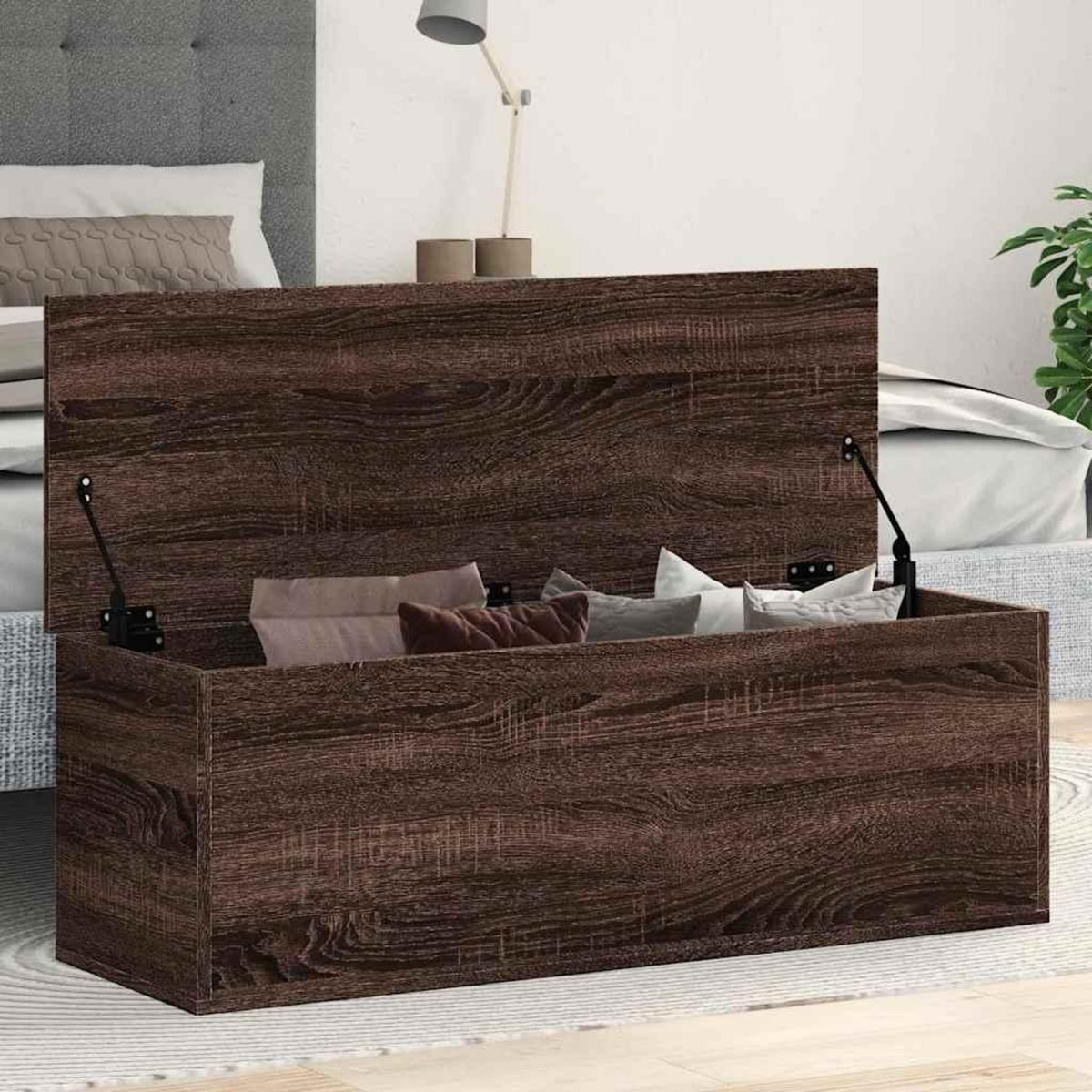 VIDAXL Boîte de rangement chene marron 102x35x35 cm bois d'ingenierie