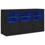 Voir la diapositive 2 : VIDAXL Buffet avec lumières LED noir 123x37x67 cm