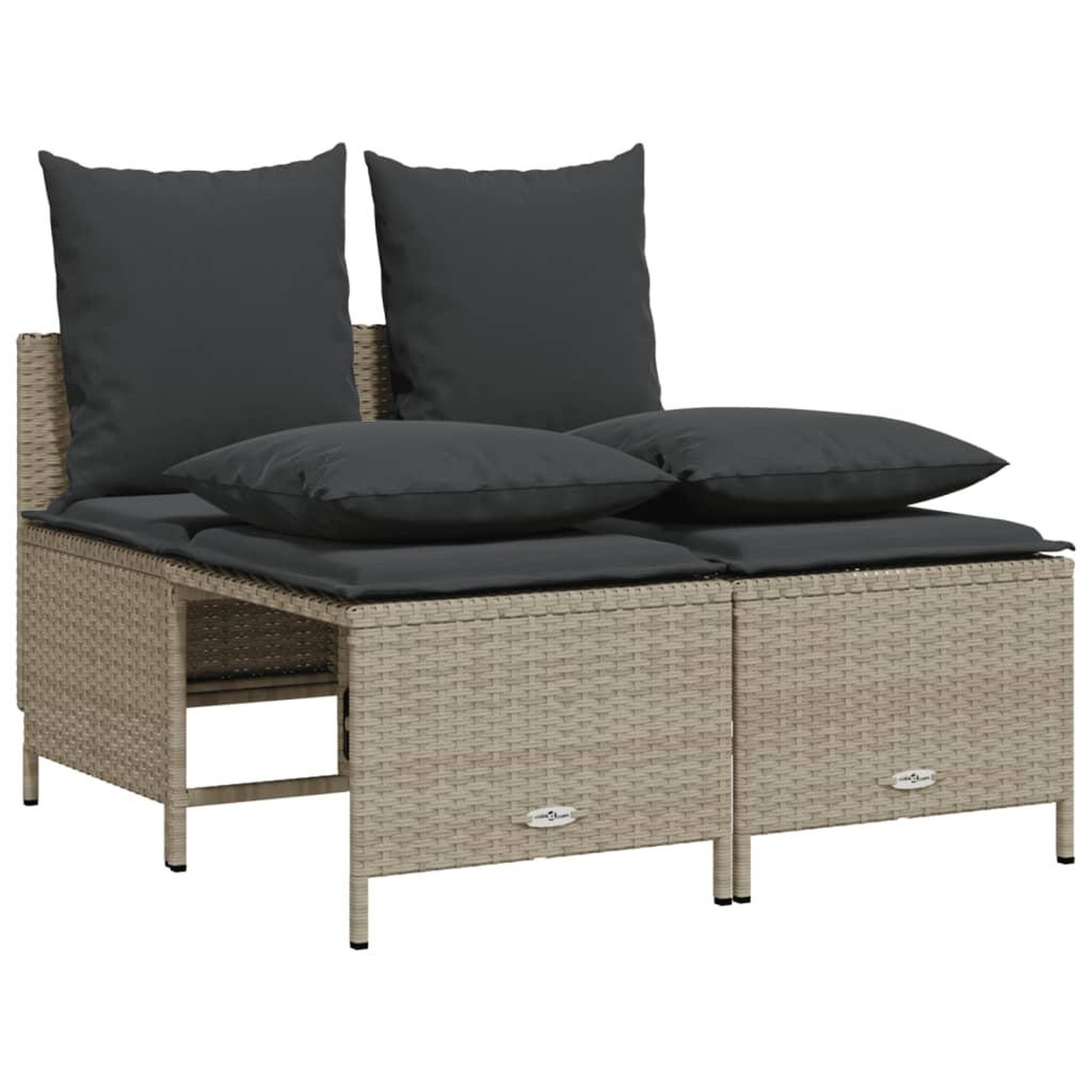 Voir la diapositive 2 : VIDAXL Salon de jardin 4 pcs avec coussins gris clair resine tressee