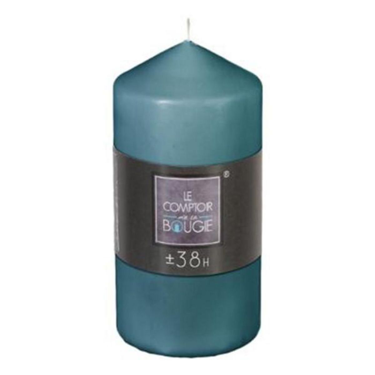 COMPTOIR DE LA BOUGIE Bougie Cylindrique Déco  Hugo  14cm Bleu Canard