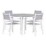 Paris Prix Ensemble Table de Jardin & 4 Chaises  Break & Copacabana  120cm Gris