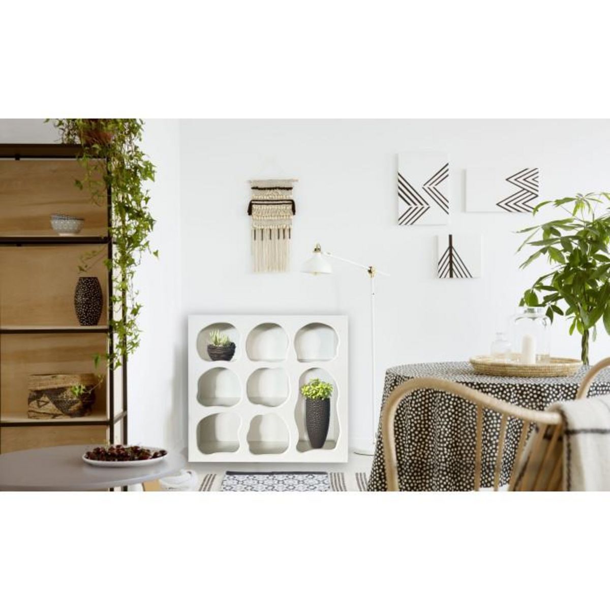 Paris Prix Étagère Organique 8 Niches  Pearlie  58cm Blanc