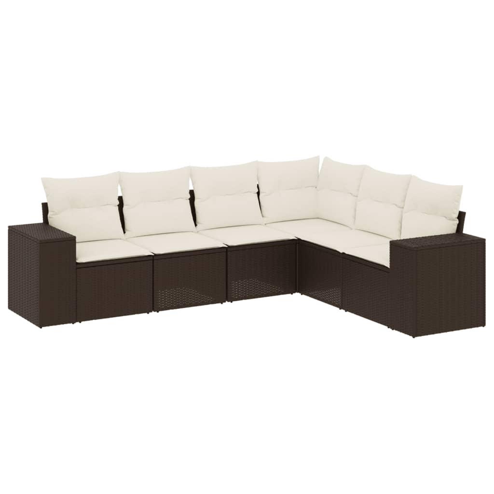 Voir la diapositive 2 : VIDAXL Salon de jardin avec coussins 6 pcs marron resine tressee